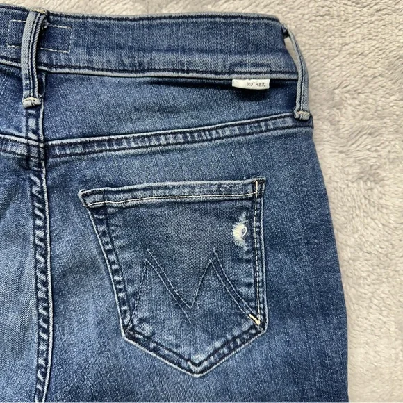 Mother The Dazzler Ankle Fray Mid Rise Distressed Jeans Size 25 Weekend Warrior - Picture 8 of 12